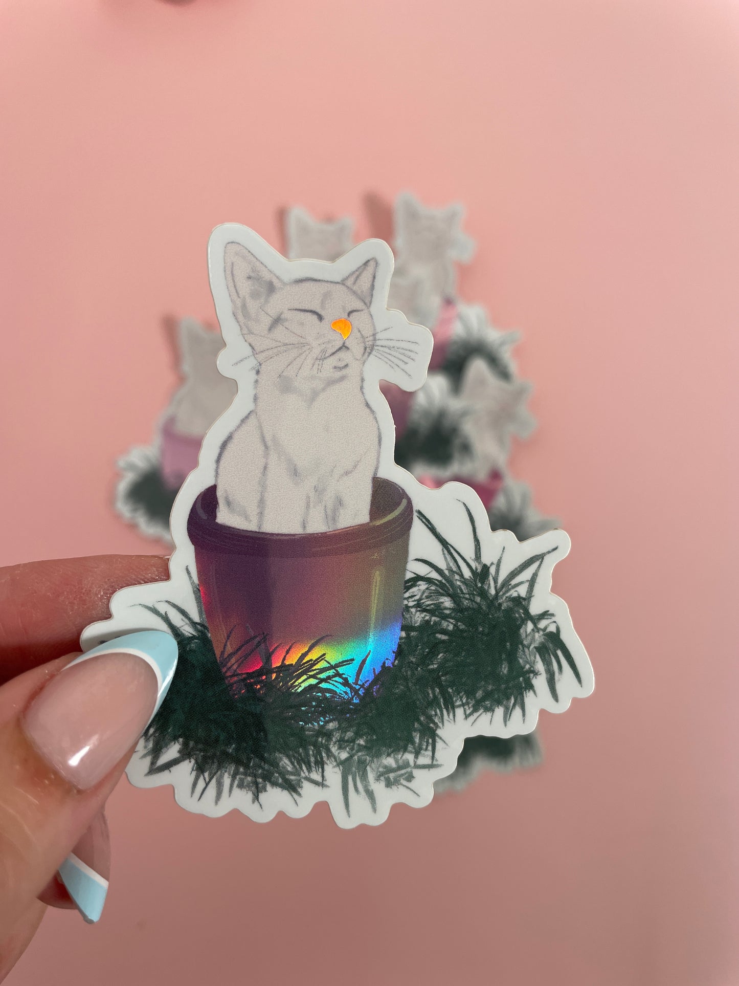 Zen Holo Kitty Sticker