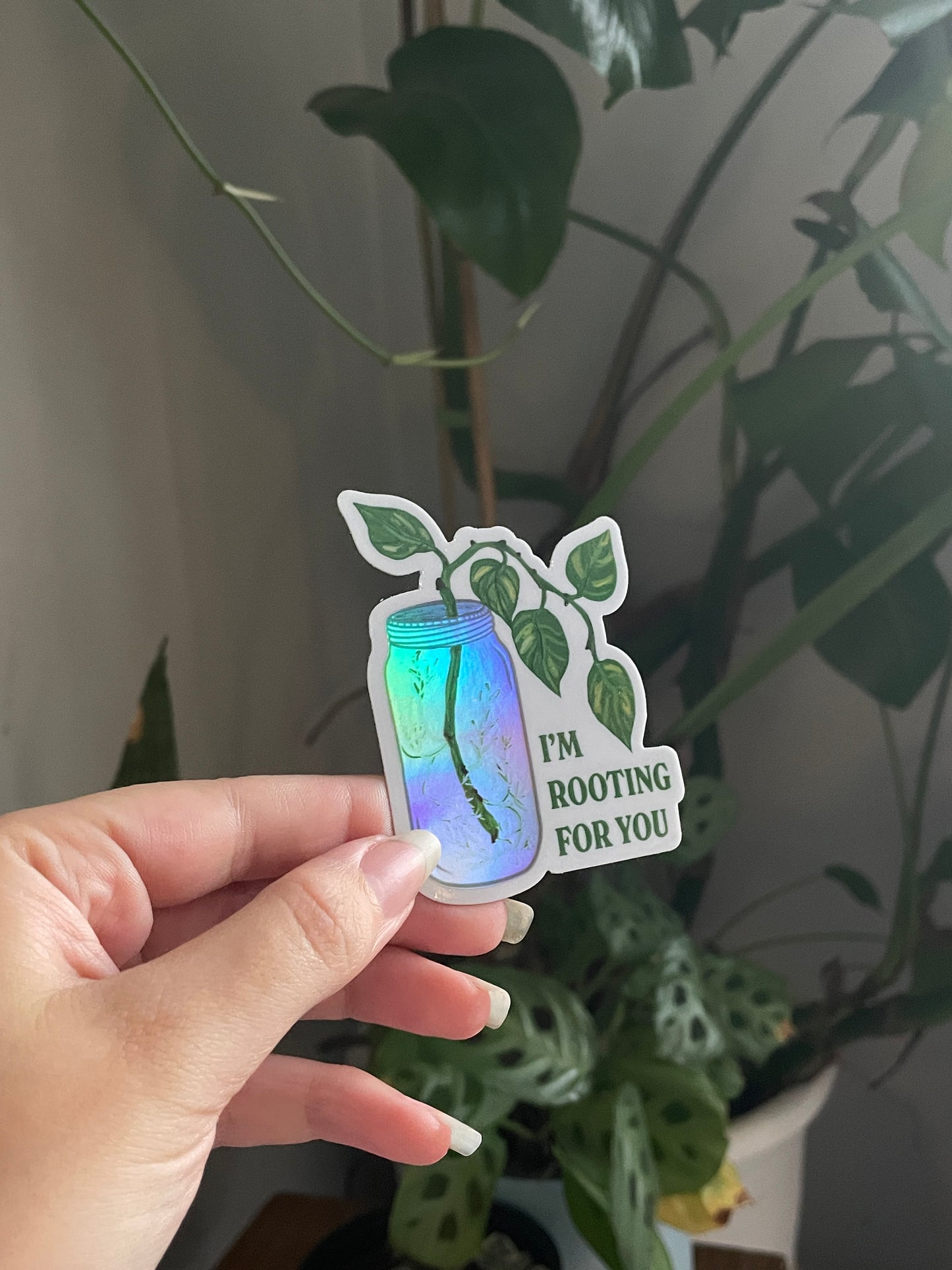 I’m Rooting For You holographic sticker