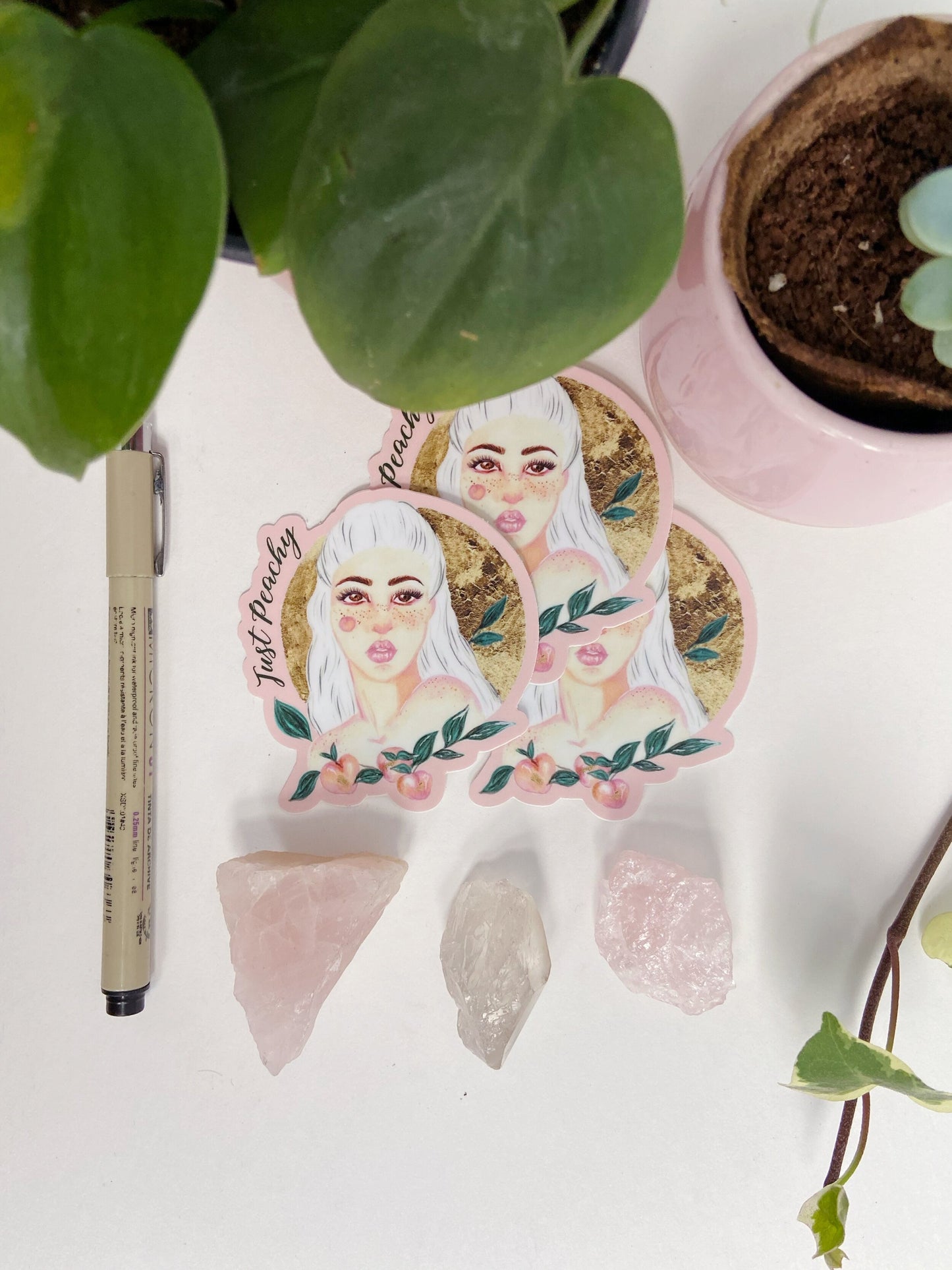 Just Peachy Vinyl Sticker