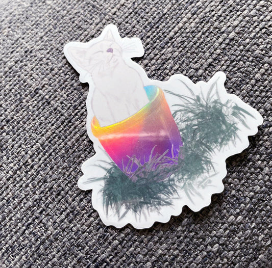 Zen Holo Kitty Sticker