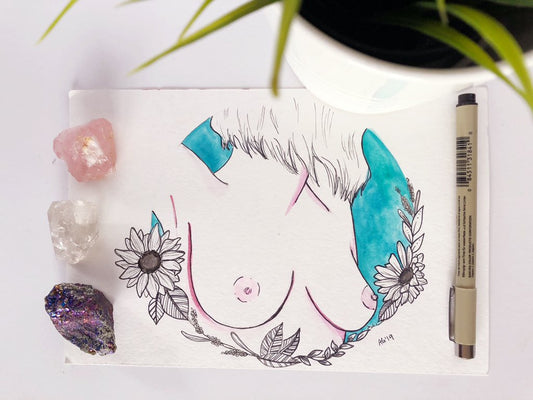 Custom Floral Censored Nude