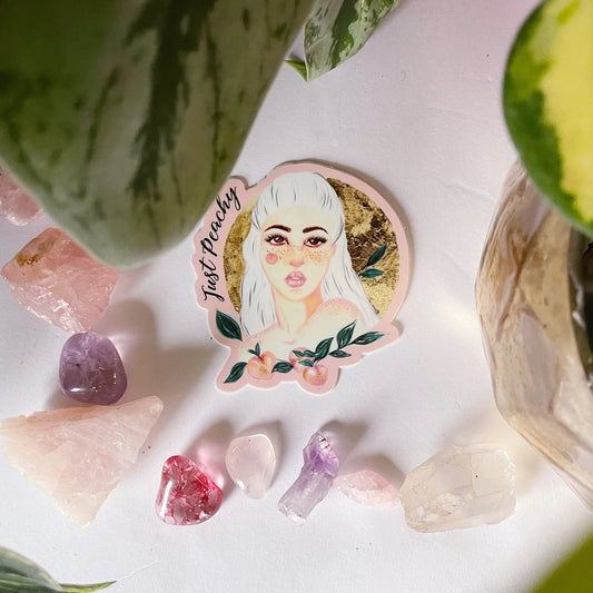 Just Peachy Vinyl Sticker